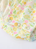 Spring Floral Smocked Baby Girl Romper - 4