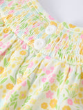 Spring Floral Smocked Baby Girl Romper - 5