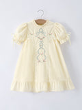 Embroidered Lace Girls' Short-sleeved Dress - 1