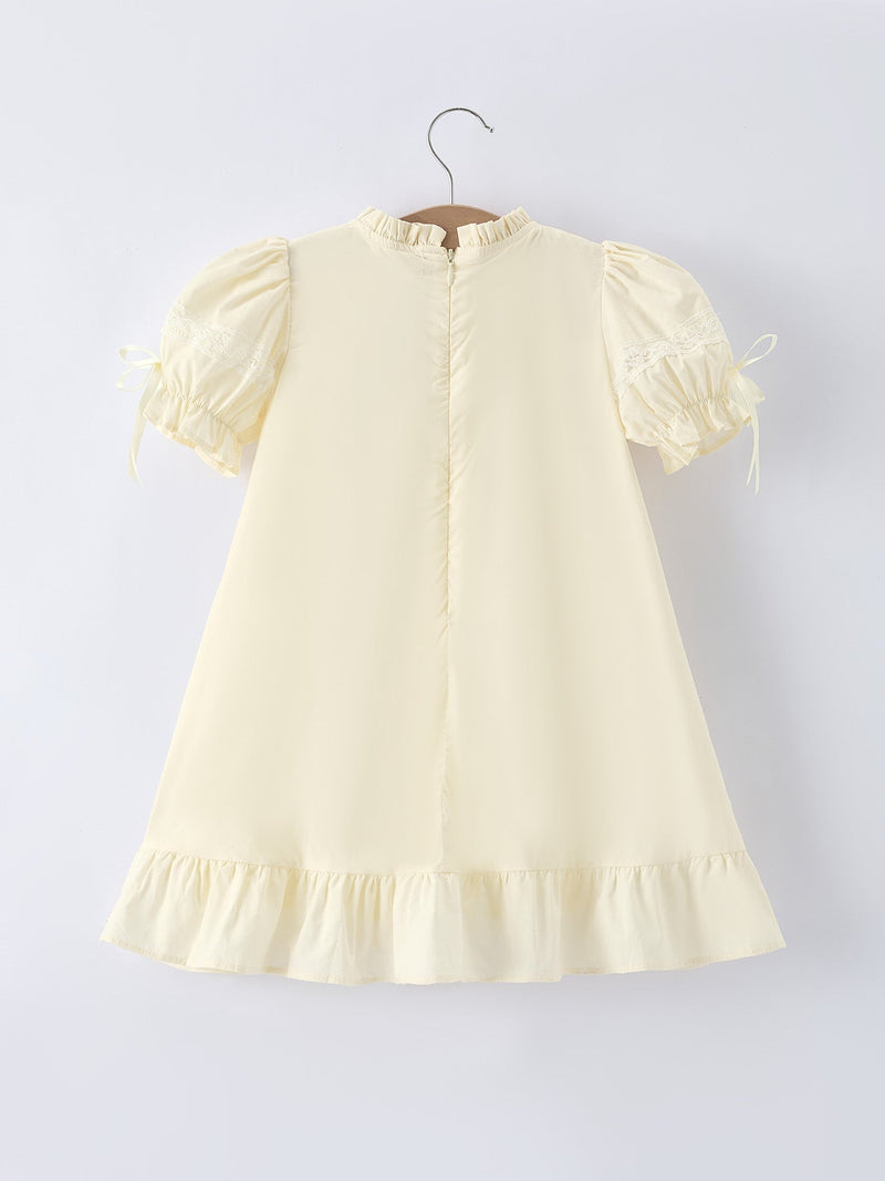 Embroidered Lace Girls' Short-sleeved Dress - 7