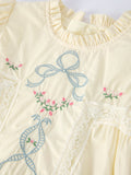 Embroidered Lace Girls' Short-sleeved Dress - 10