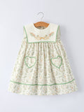 Vintage Floral Duck Embroidery Spring Girl Dress - 1