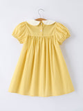 Yellow Goose Embroidered Smocked Plaid Dress - 2