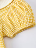 Yellow Goose Embroidered Smocked Plaid Dress - 4