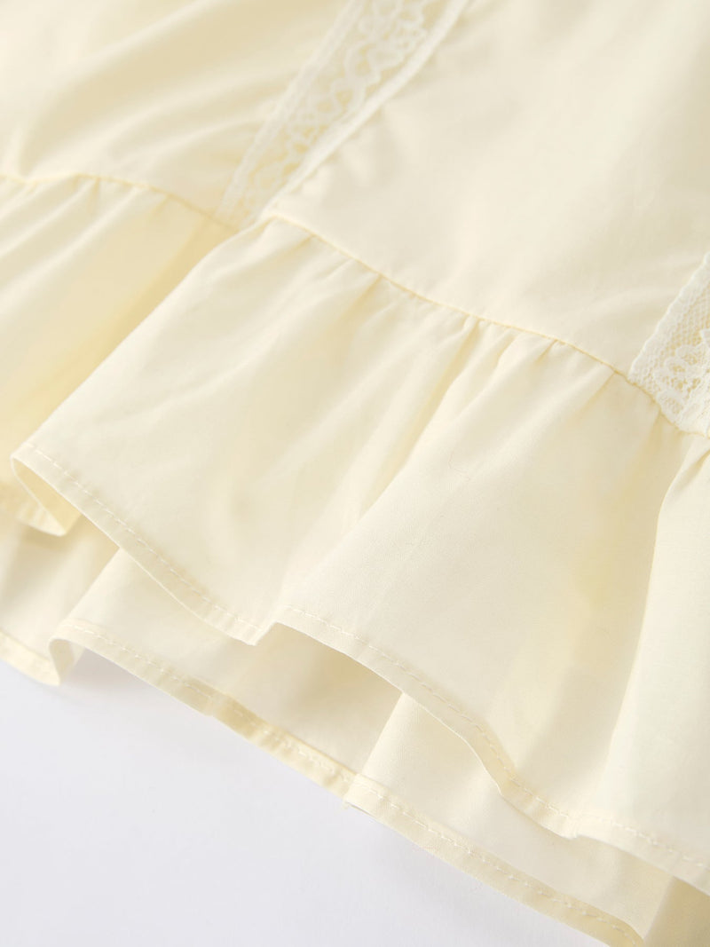 Embroidered Lace Girls' Short-sleeved Dress - 9
