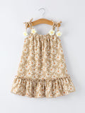 Floral Daisy Girl Spaghetti Strap Dress - 1