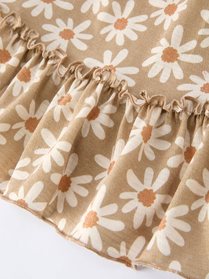 Floral Daisy Girl Spaghetti Strap Dress - 4