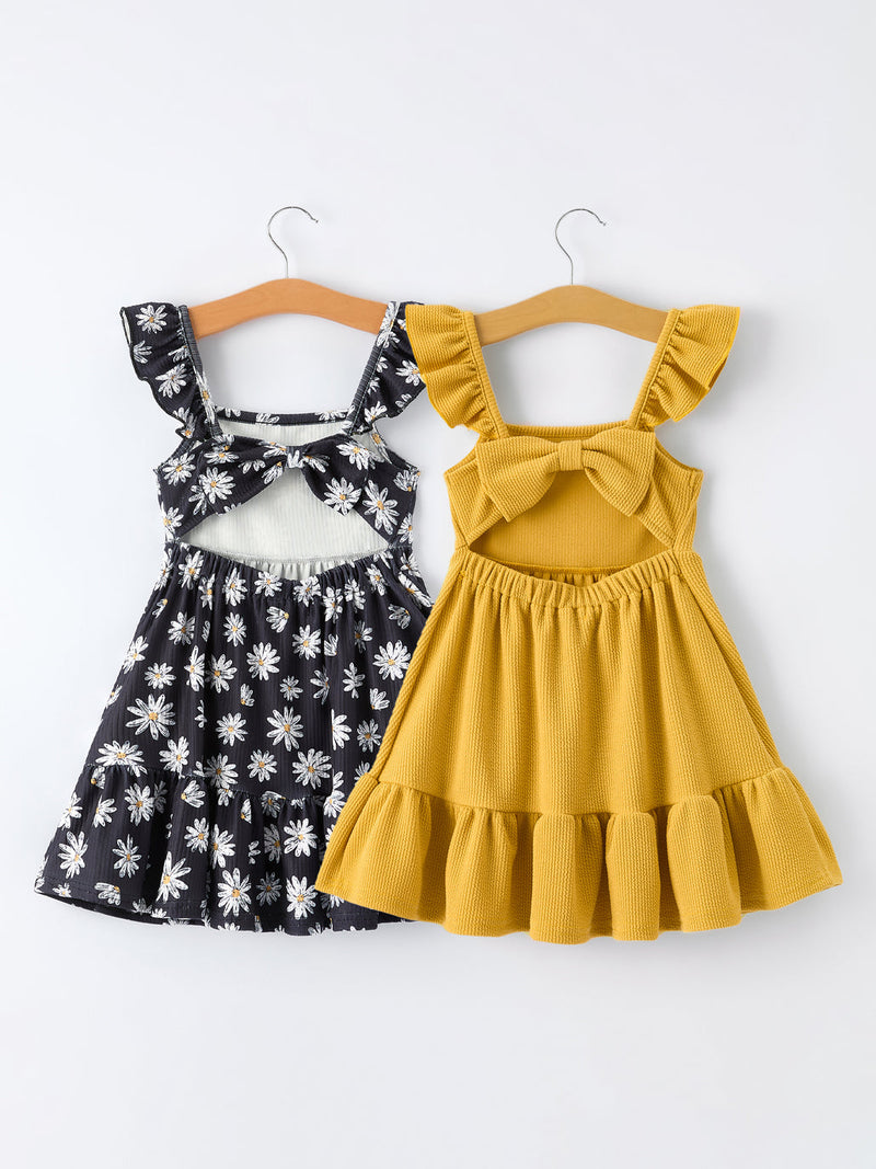 Girls Daisy and Mustard Yellow Dress 2-piece Set - 2