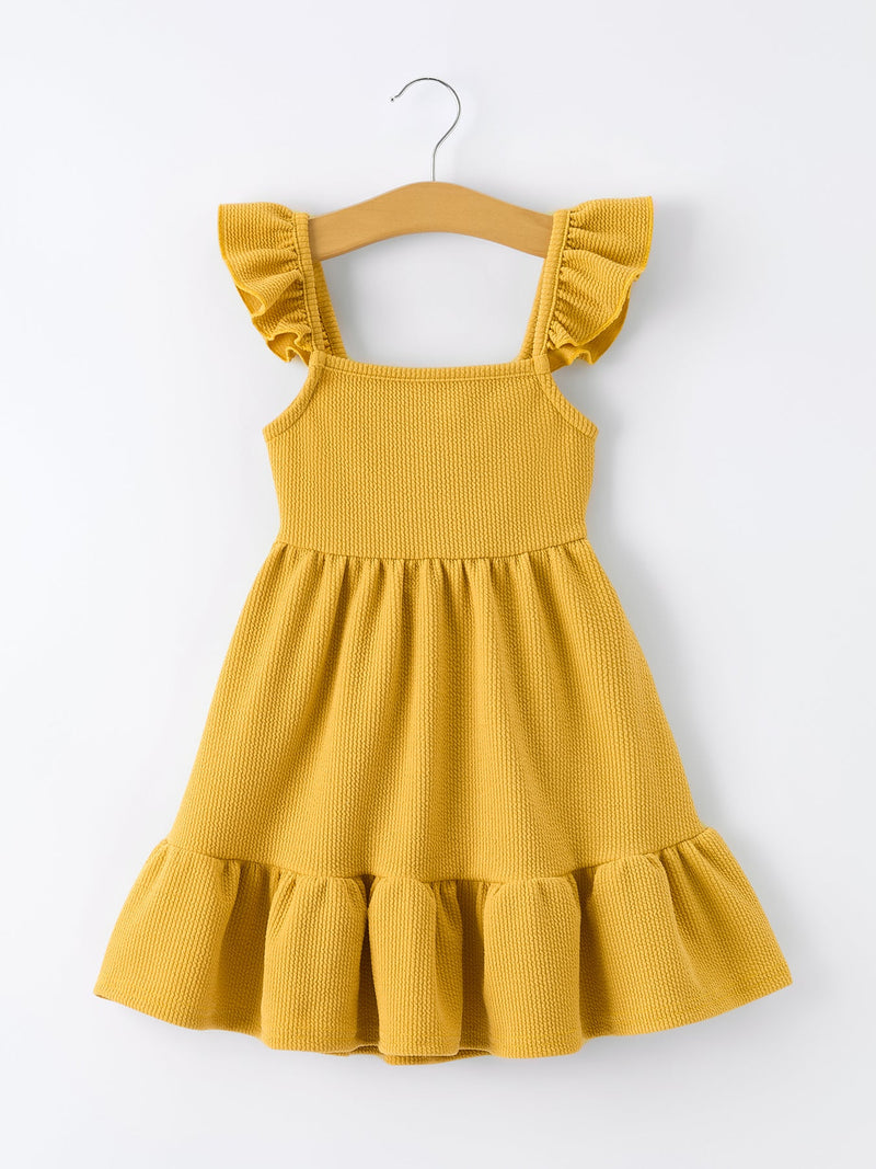 Girls Daisy and Mustard Yellow Dress 2-piece Set - 7