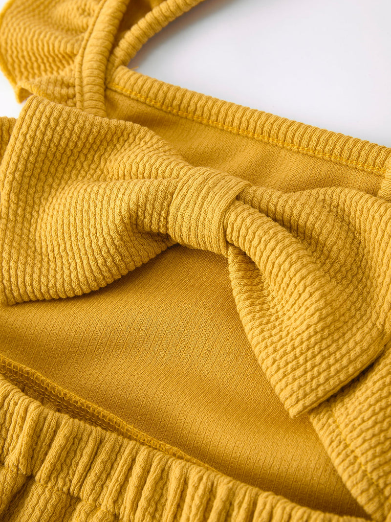 Girls Daisy and Mustard Yellow Dress 2-piece Set - 9