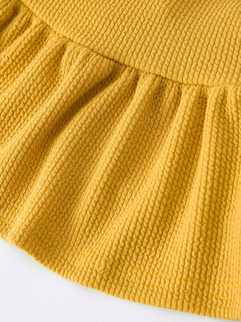 Girls Daisy and Mustard Yellow Dress 2-piece Set - 10