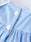 Blue Petal Peter Pan Collar Christening Baby Girls Bloomer Set - 5