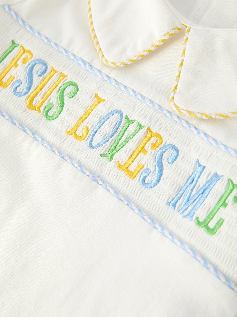 "Jesus Loves Me "Embroidered Toddler Boys'Set - 8