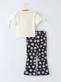 Girls' Spring Daisy Set Ruched Tie Sleeve - 2
