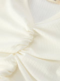 Girls' Spring Daisy Set Ruched Tie Sleeve - 4