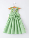 Spring Turtle Smocked Baby Girls Dress - 2