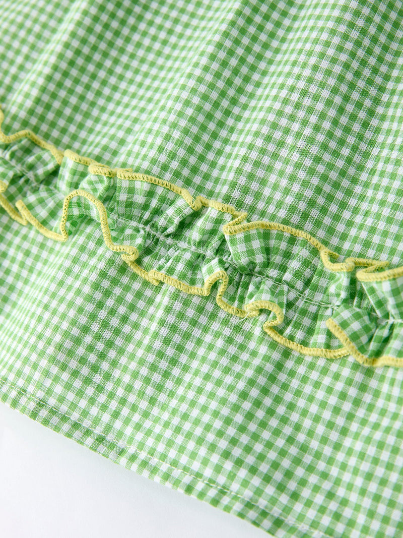 Spring Turtle Smocked Baby Girls Dress - 5