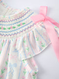 Girl Bow Stripe Smocked Dress - 3
