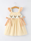 Farm Girl Chicken Smocked Bow Ruffle Dress - 1