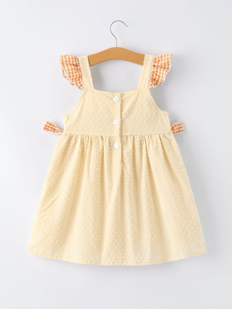 Farm Girl Chicken Smocked Bow Ruffle Dress - 2