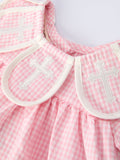 Pink Smocked Church Christ Bishop Christening Baby Girls Bloomer Set - 4