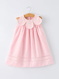 Pink Smocked Peter Pan Collar Christening Bishop Dress - 1