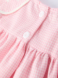 Pink Smocked Peter Pan Collar Christening Bishop Dress - 4