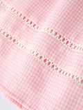 Pink Smocked Peter Pan Collar Christening Bishop Dress - 5