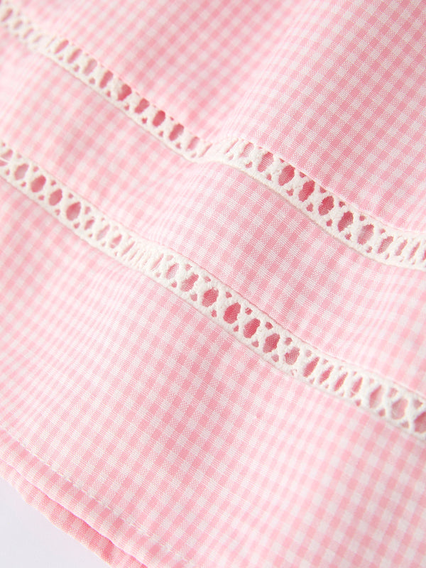 Pink Smocked Peter Pan Collar Christening Bishop Dress