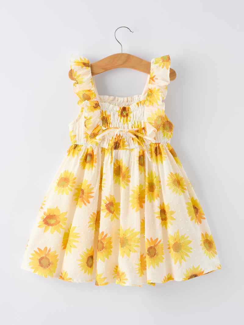 Sunflower Ruffle Cotton Dress - 7