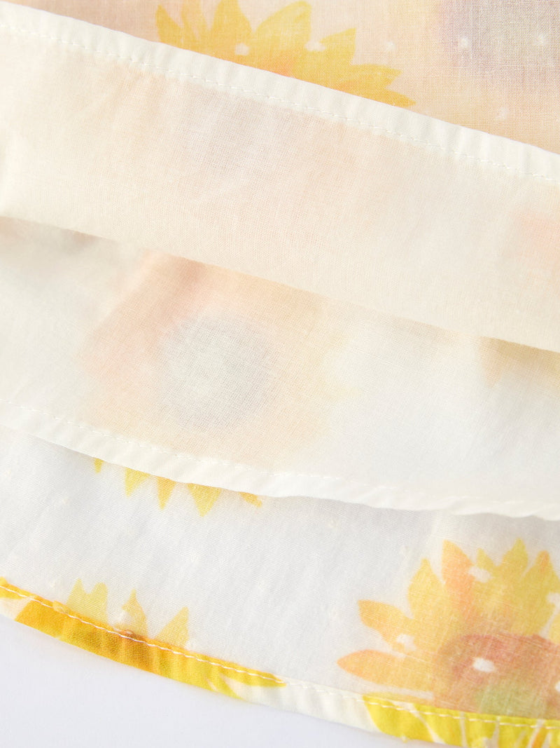 Sunflower Ruffle Cotton Dress - 10