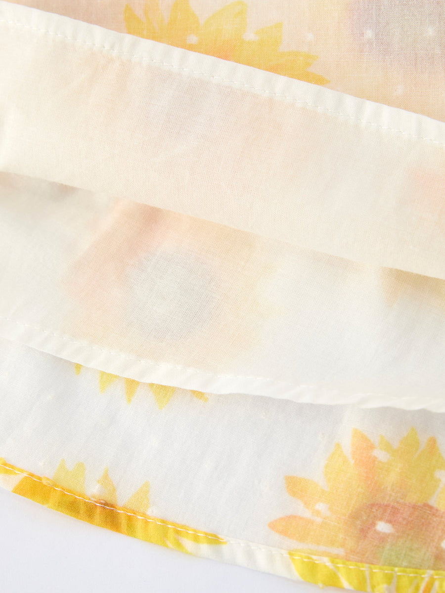 Sunflower Ruffle Cotton Dress