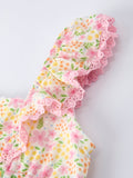 Floral Smocked Baby Girl Romper - 7