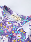 Girls Unicorn Long Sleeve Ruffle Swimsuit Set - 4