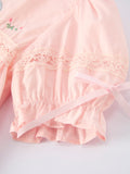 Embroidered Lace Girls' Short-sleeved Dress - 5