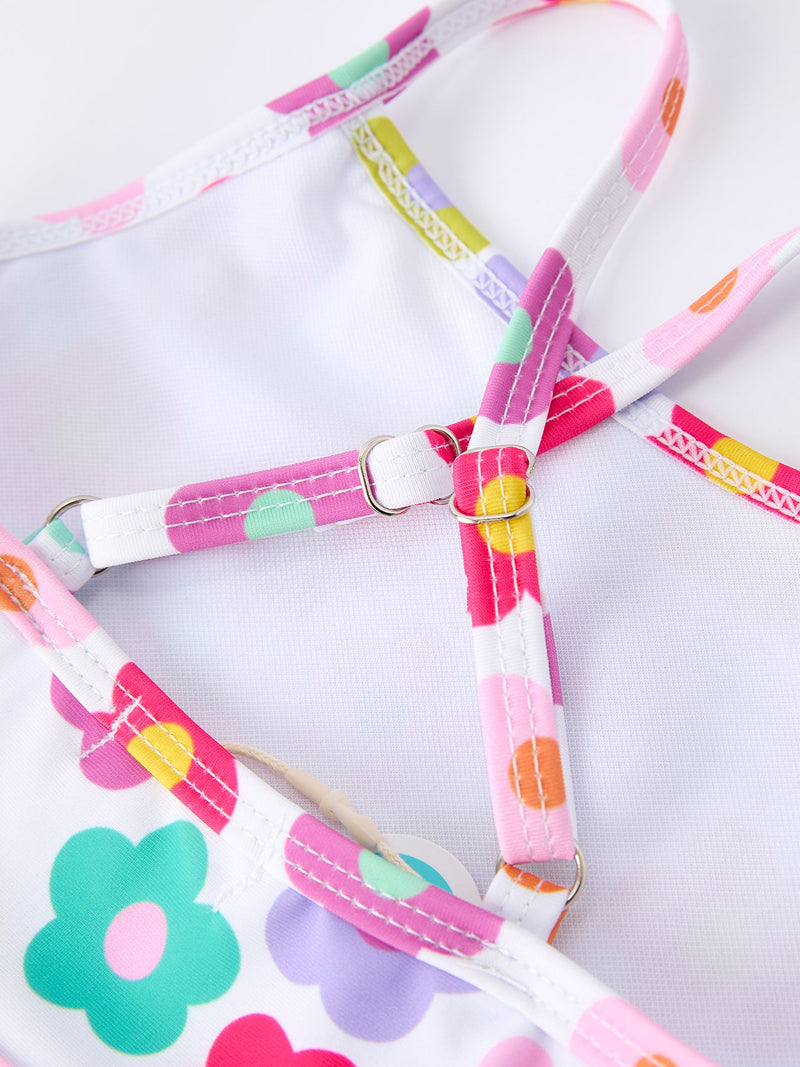 Summer Floral Rainbow Girls Two Piece Swimsuit - 4