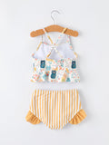 Cat Print Two-Piece Swim Set - 2