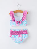 Summer Ocean Print Girls Two Piece Swimsuit - 2