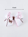 Western Horse Embroidery Ruffle Edge Girls Hairpin 4 Inch - 4