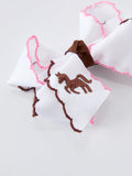 Western Horse Embroidery Ruffle Edge Girls Hairpin 4 Inch - 6