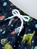 Space Dinosaur Boys Two-Piece Long Sleeve Swimsuit - 3