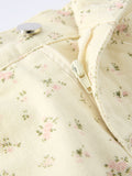 Flower Letter Girl Short Sleeve Top Denim Skirt Set - 7