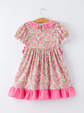 "DADDY'S GIRL" Bow Embroidered Ruffle Collar Girl Dress - 2