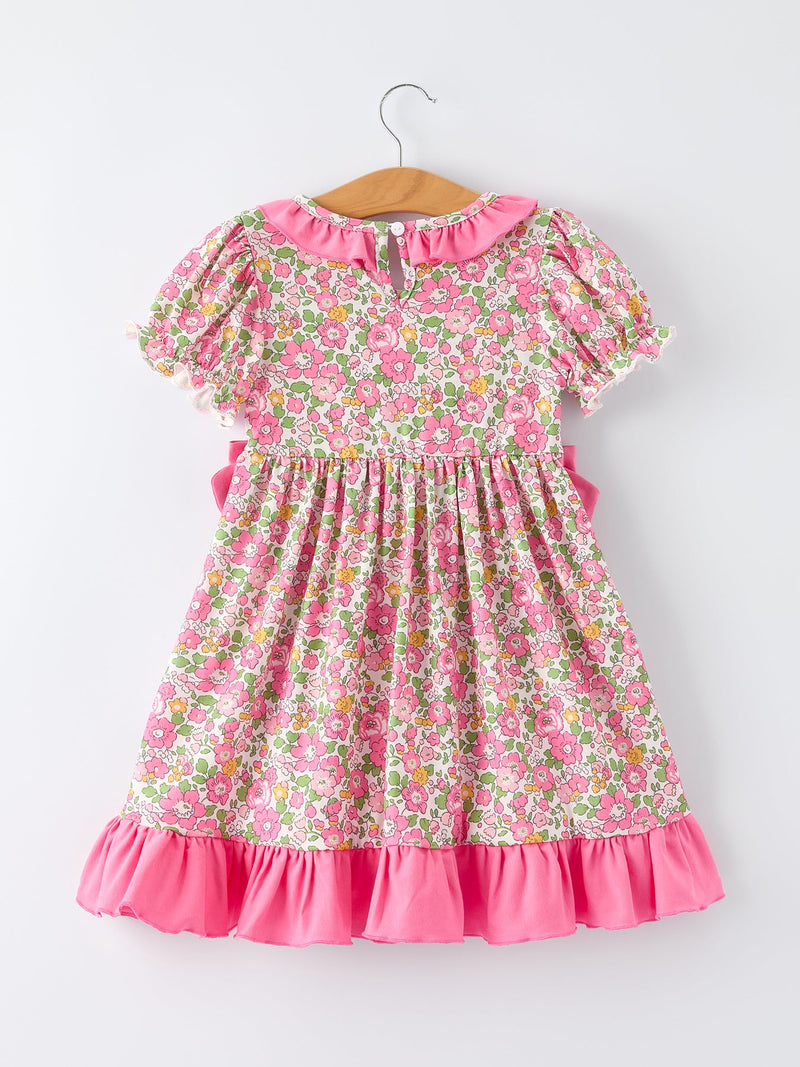 "DADDY'S GIRL" Bow Embroidered Ruffle Collar Girl Dress - 2