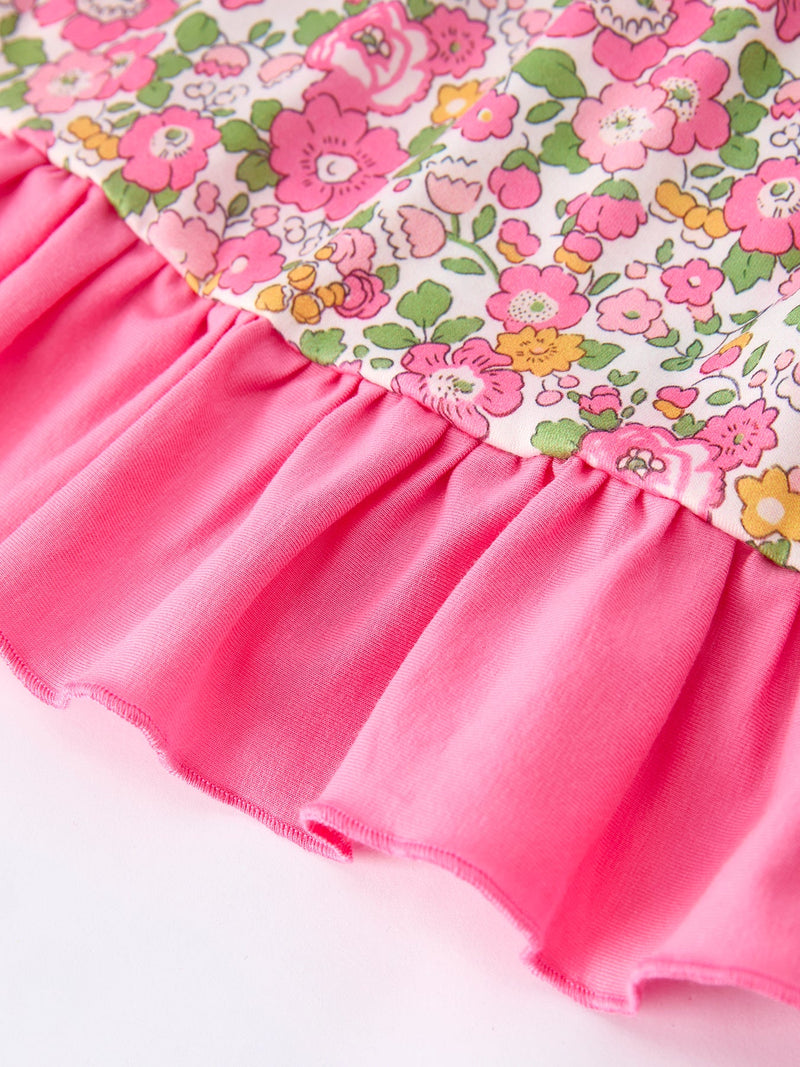 "DADDY'S GIRL" Bow Embroidered Ruffle Collar Girl Dress - 5