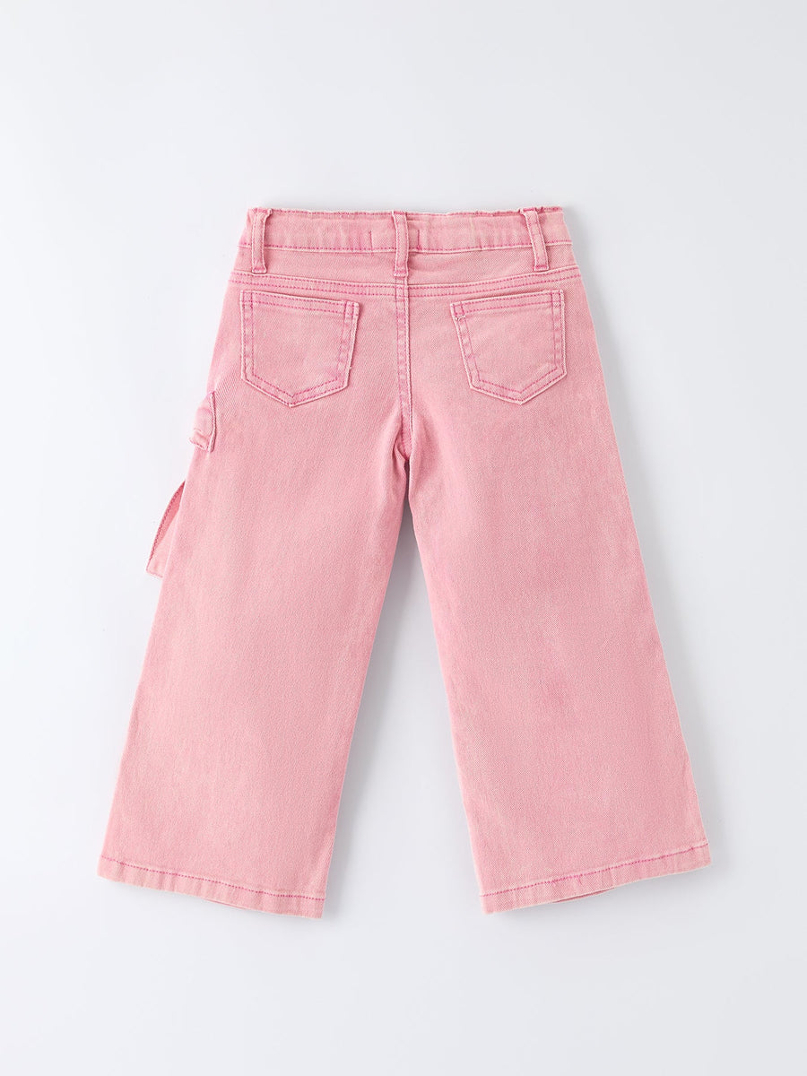 Pink Bow Girls Denim Pants