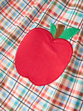 Back to School Plaid Girls Dress Apple Applique Peter Pan Collar - 5