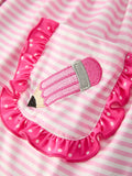 Back To School Girls' Pencil Applique Striped Set - 4