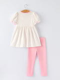 Back To School Girls' Apple Applique Set with Pockets - 7