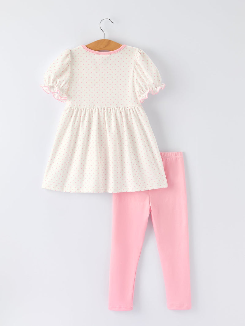 Back To School Girls' Apple Applique Set with Pockets - 7